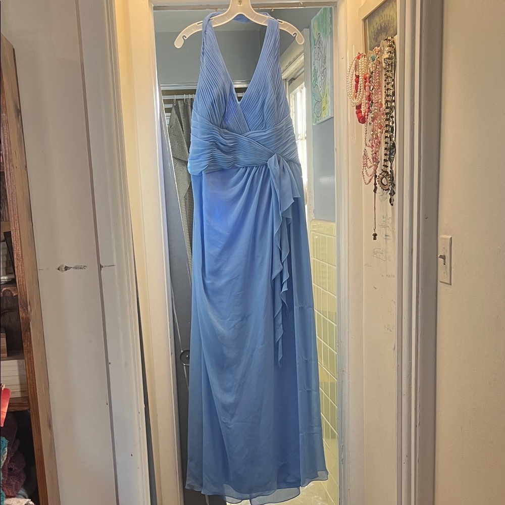 David's Bridal Light Blue Backless Dress